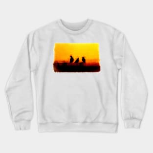 Tree birds throw sunset artwork Crewneck Sweatshirt